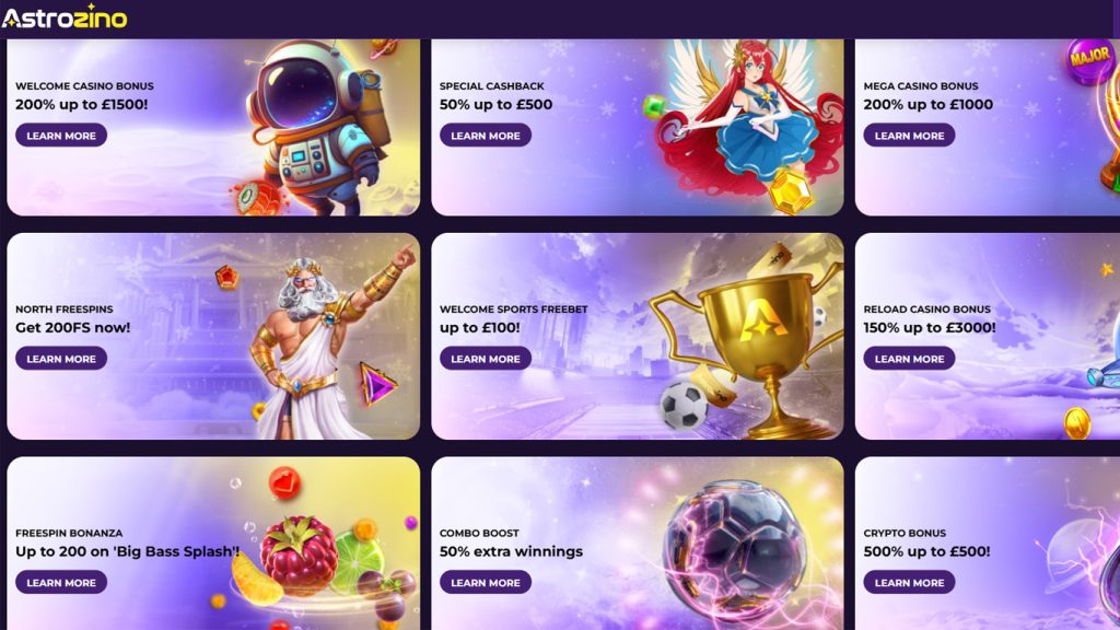 Astrozino Casino bonuses and promotions