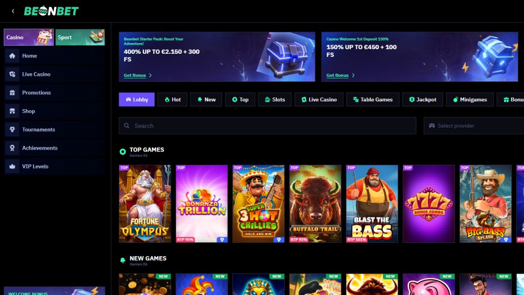 BeonBet Casino casino games, slots