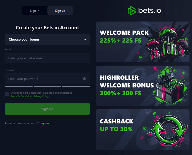 Bets.io Casino Login