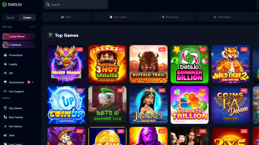 Bets.io Casino casino games, slots