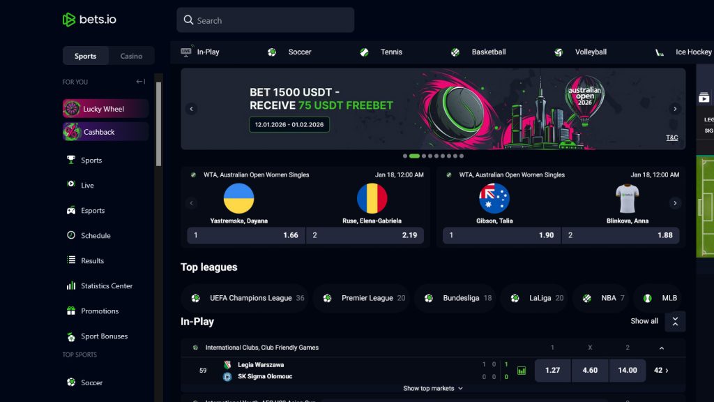 Bets.io Casino sportsbook betting markets