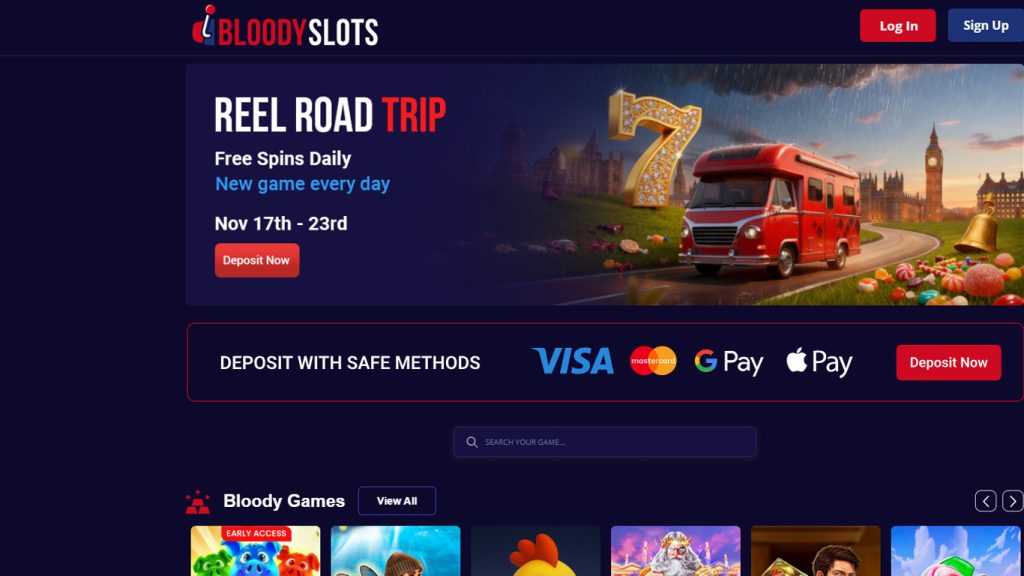 BloodySlots Casino Main Page