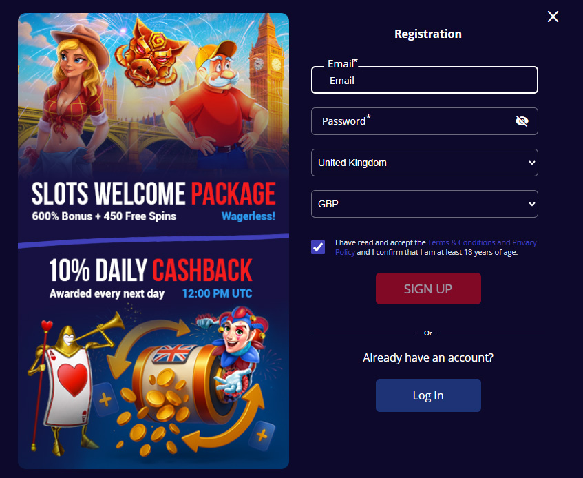 BloodySlots Casino Signup and Login