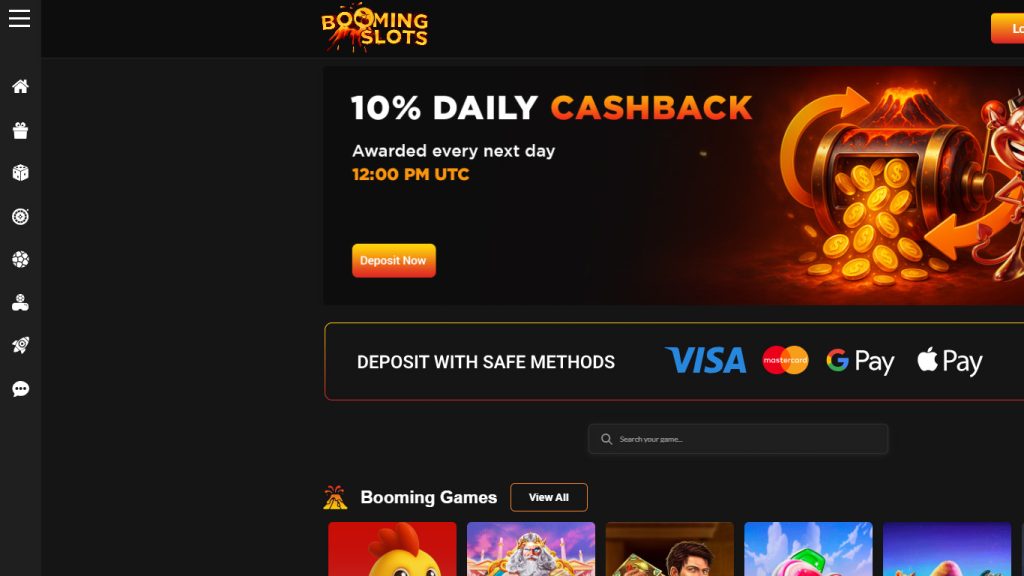 Boomingslots Casino Main Page