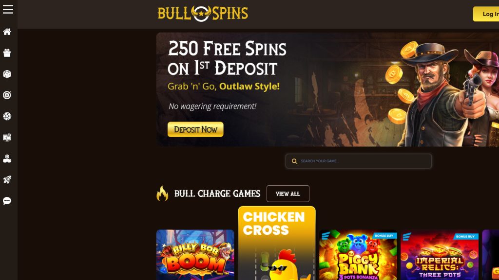 Bull Spins Casino Main Page
