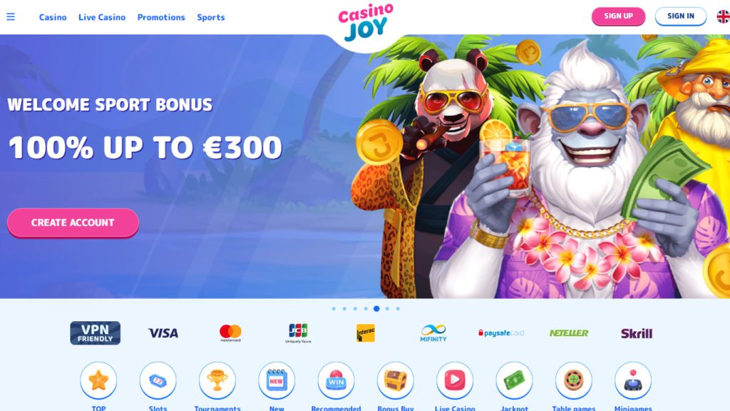 CasinoJoy Casino Main Screenshot