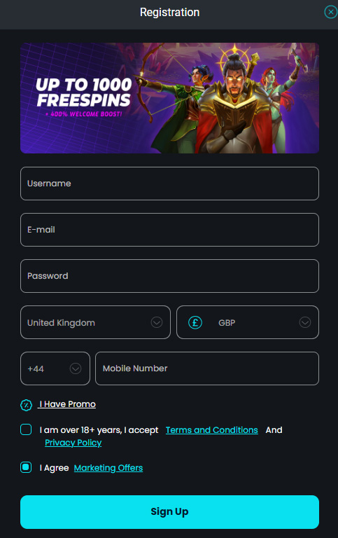 Cosmobet Casino Signup and Login