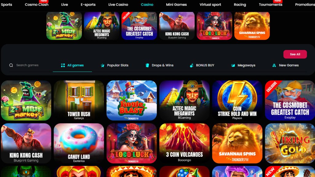 Cosmobet Casino casino games, slots