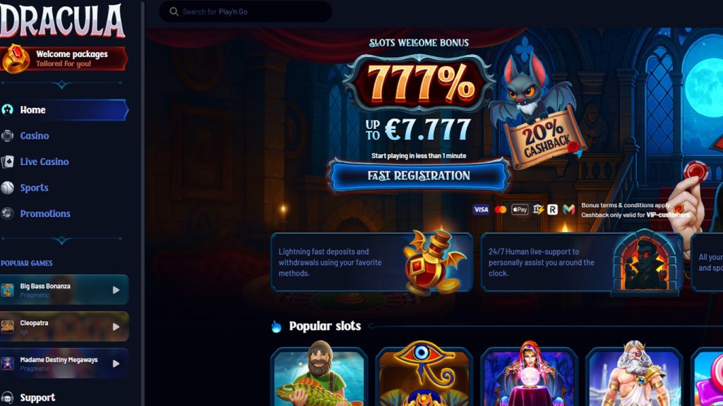Dracula Casino Main Page