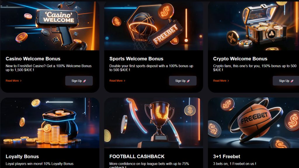 Freshbet Casino Welcome bonus free bets