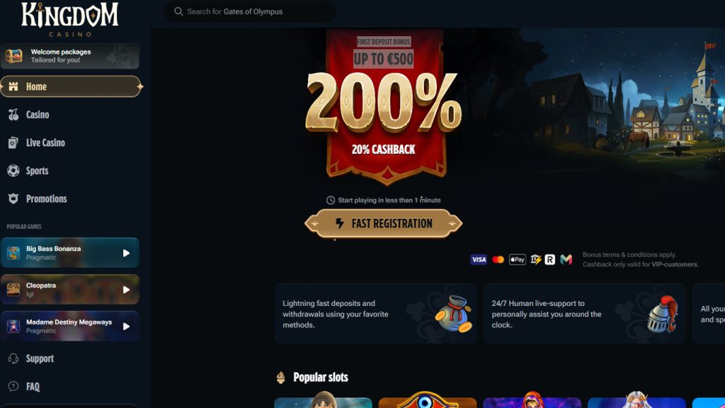 Kingdom Casino Main Page