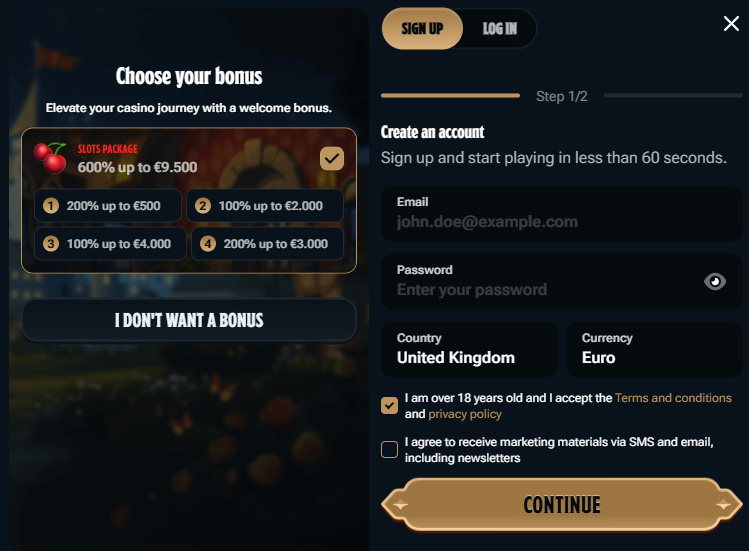 Kingdom Casino Signup and Login