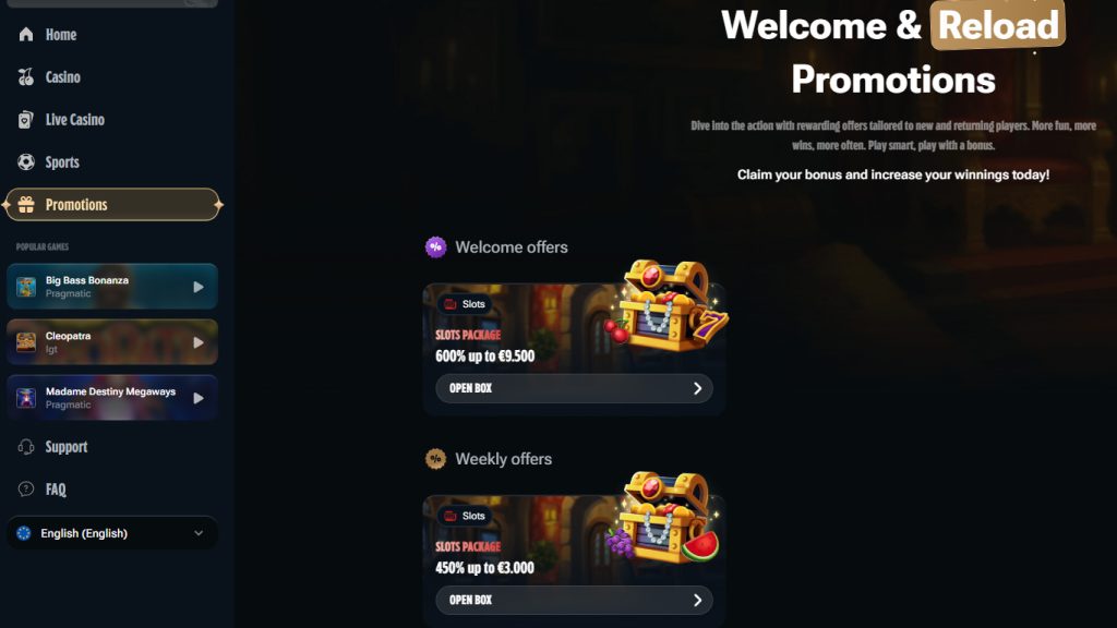 Kingdom Casino bonuses and promotions