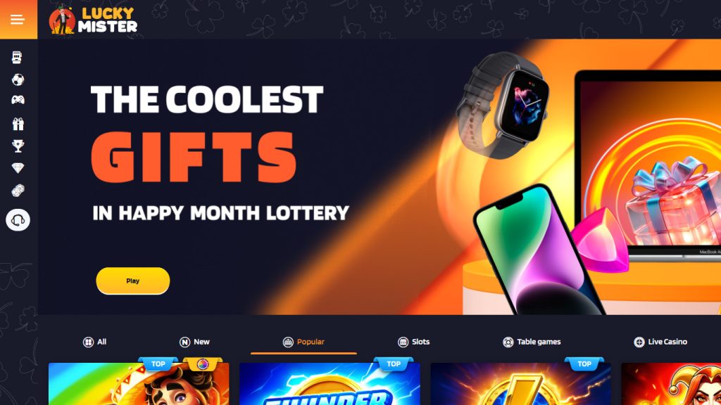 LuckyMister Casino Main Page
