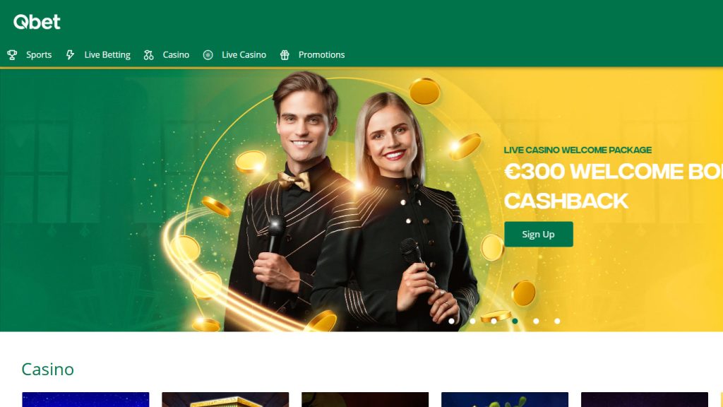 Qbet Casino Main Page