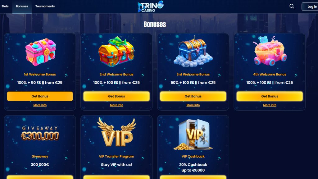 Trino Casino bonuses and promotions