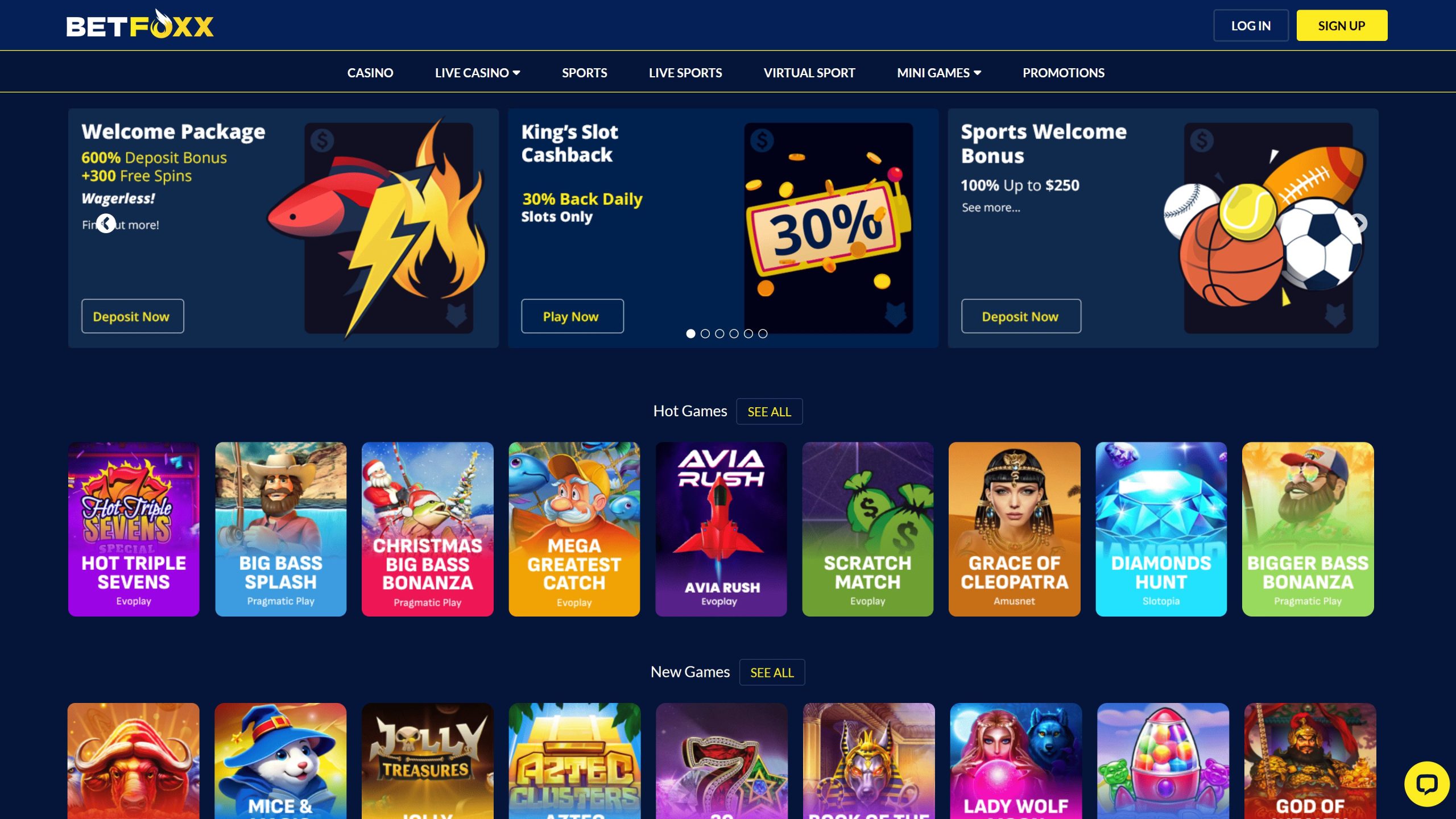 Betfoxx Main Screenshot