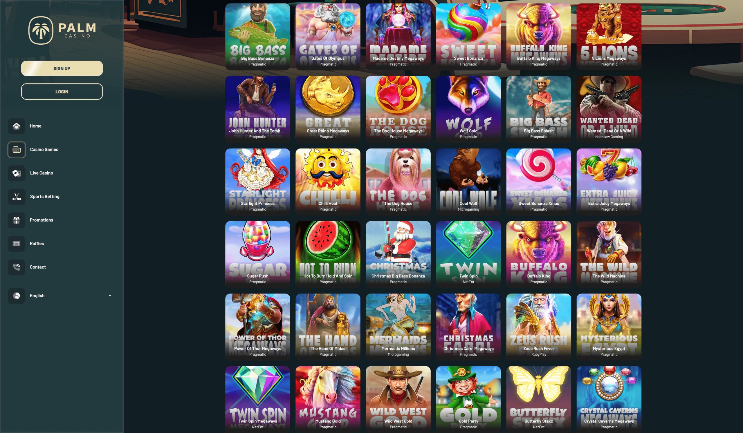 Palm Casino Games Screenshot